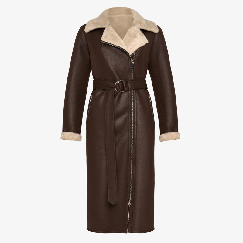 Cappotto lungo in pelliccia sintetica
