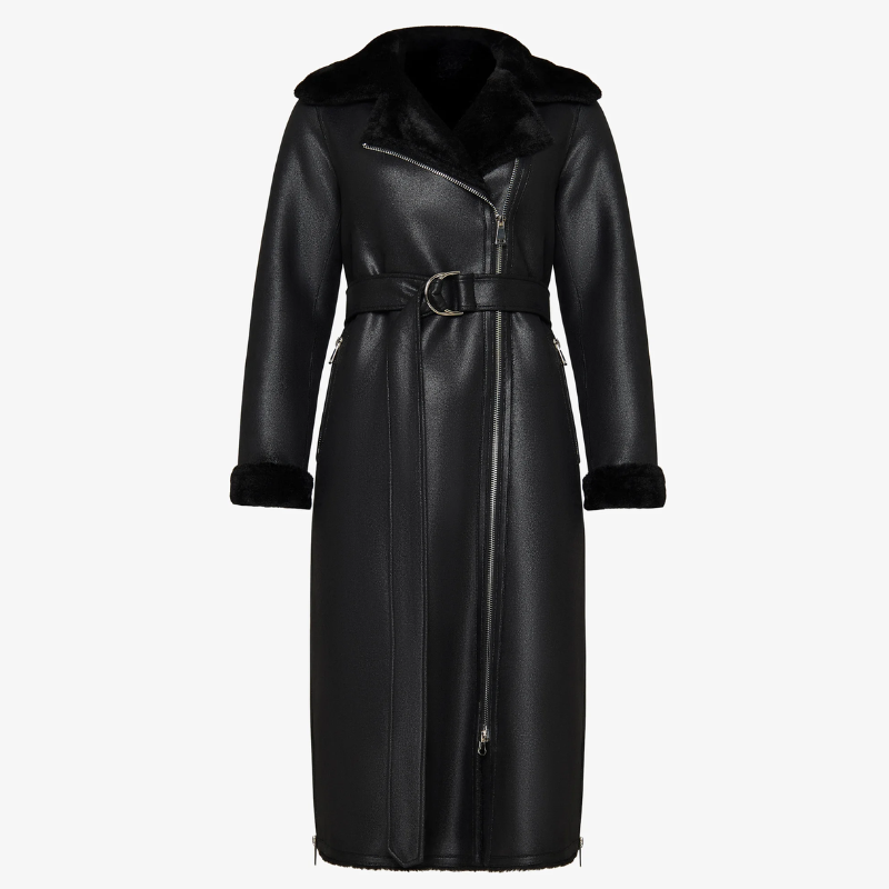 Cappotto lungo in pelliccia sintetica