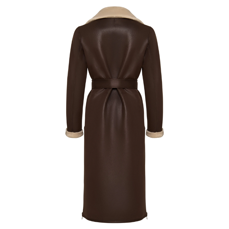 Cappotto lungo in pelliccia sintetica